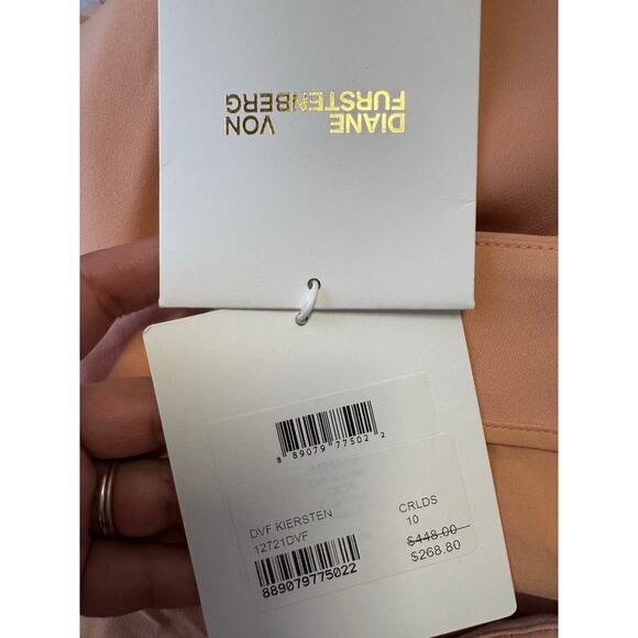 Diane Von Furstenburg Kiersten Wide Leg Trousers Coral Salmon Pink Size 10 NWT - Picture 7 of 10